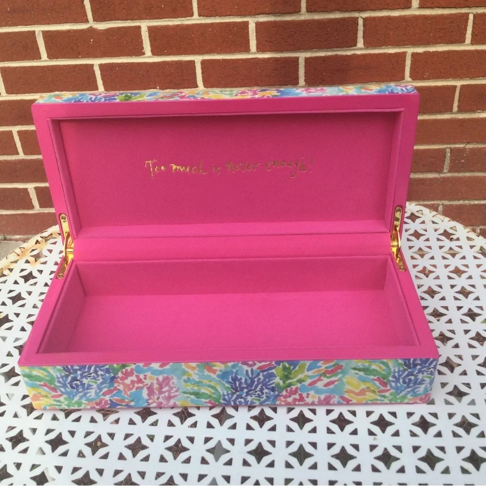 Lilly Pulitzer Colorful Mermaid Cove Floral Trinket Jewelry Box